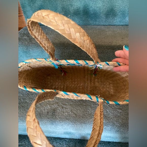 Straw Yoga Beach Tote Bag NAMASTE NWOT Excellent as gift bag vacation bag - Picture 6 of 7